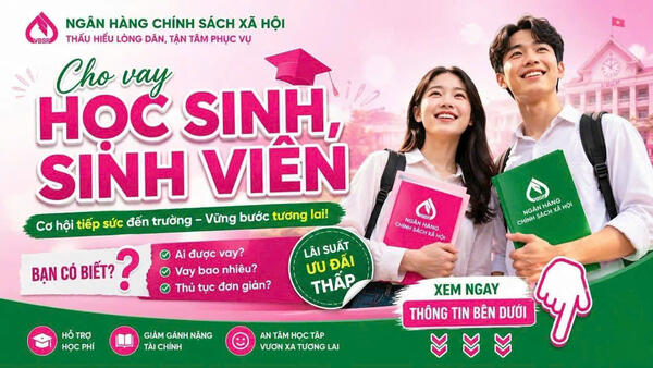 TIẾP TỤC CHO VAY CHƯƠNG TRÌNH HỌC SINH, SINH VIÊN  VÀO NĂM HỌC MỚI 2026-2027, LÃI SUẤT ƯU ĐÃI